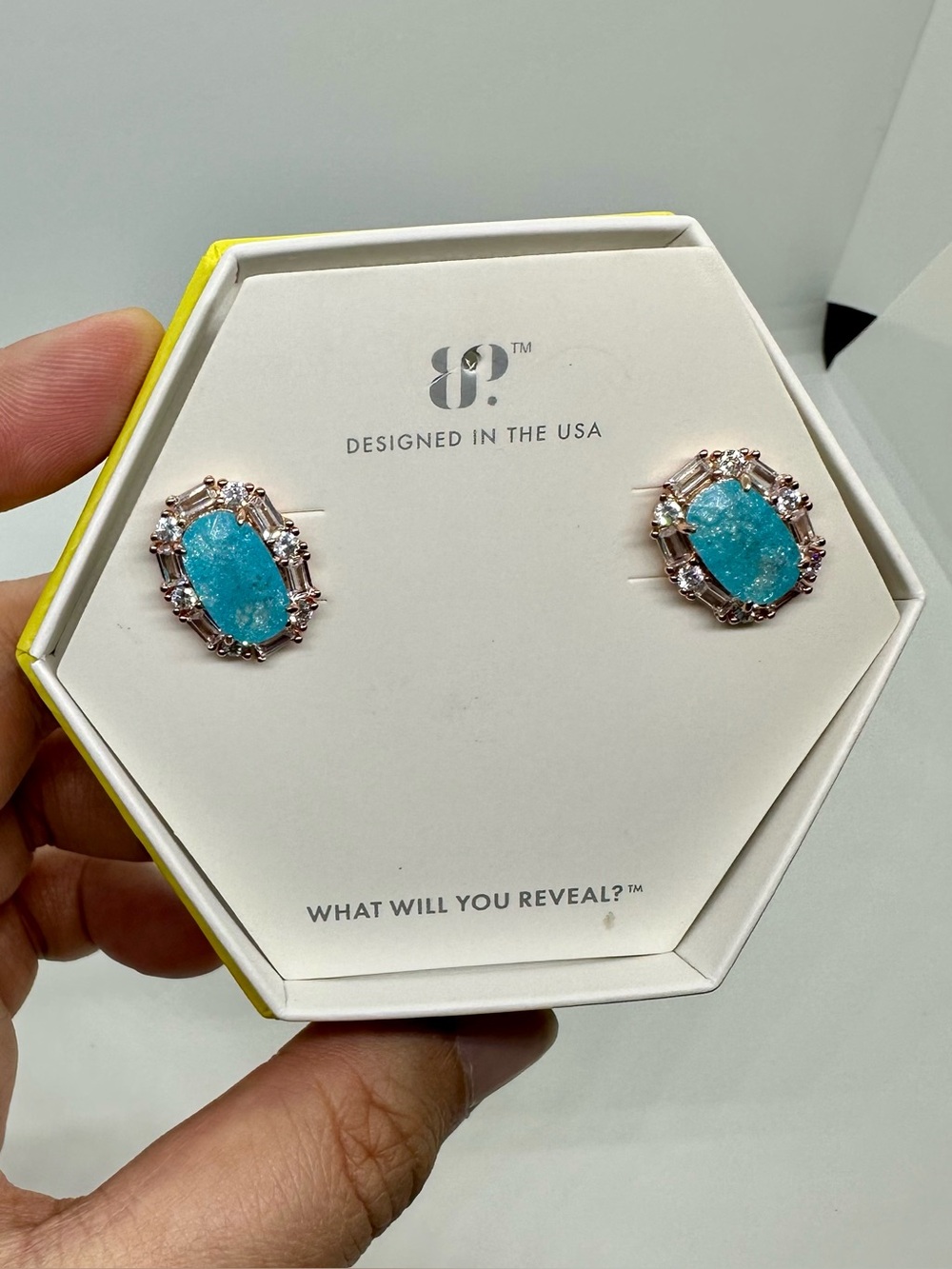 Bomb Party Earrings ER42776 Gilded Vows And Dreams LC Aquamarine Ice Rose Gold